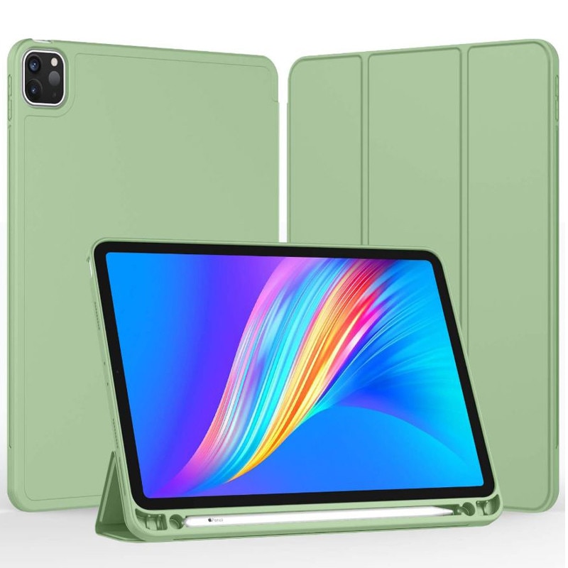 Husa tip Carte cu Suport Pix pentru Apple iPad Pro 12.9" si iPad Air 13", Protectie completa, Pliabila, Verde menta