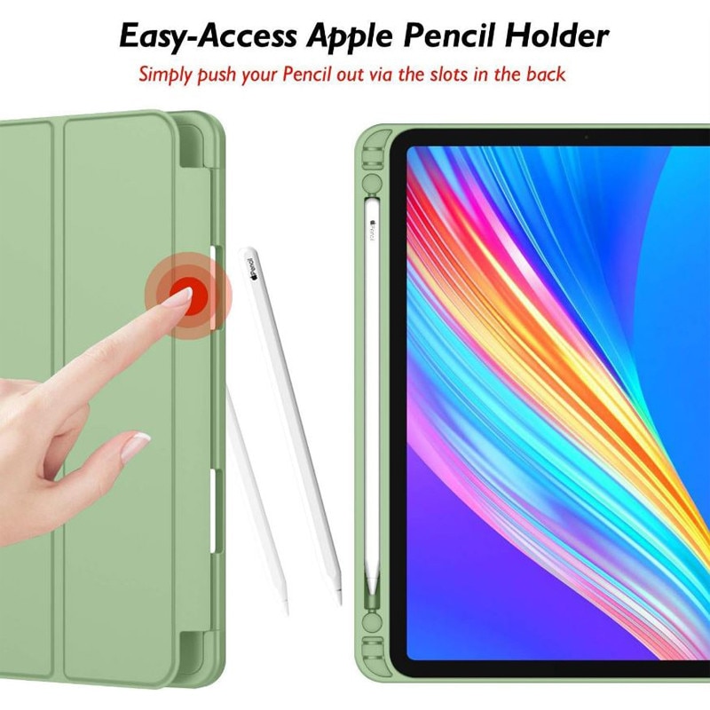 Husa tip Carte cu Suport Pix pentru Apple iPad Pro 12.9" si iPad Air 13", Protectie completa, Pliabila, Verde menta