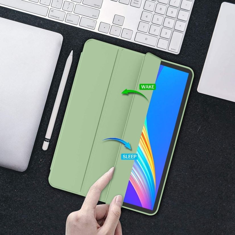 Husa tip Carte cu Suport Pix pentru Apple iPad Pro 12.9" si iPad Air 13", Protectie completa, Pliabila, Verde menta