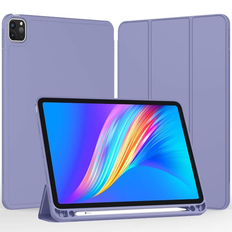 Husa tip Carte cu Suport Pix pentru Apple iPad Pro 12.9" si iPad Air 13", Protectie completa, Pliabila, Albastru lavanda