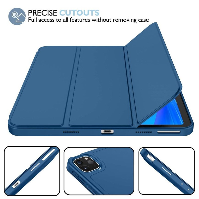 Husa tip Carte cu Suport Pix pentru Apple iPad Pro 11" (2024), Protectie completa, Pliabila, Bleumarin