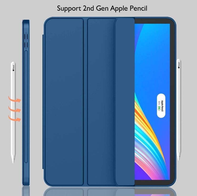 Husa tip Carte cu Suport Pix pentru Apple iPad Pro 11" (2024), Protectie completa, Pliabila, Bleumarin