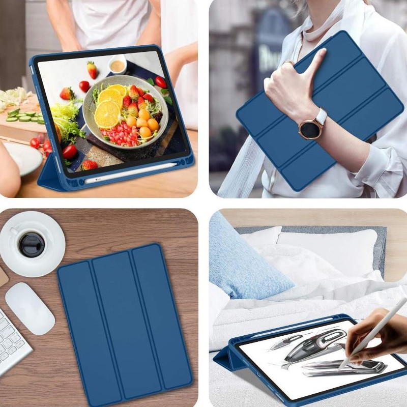 Husa tip Carte cu Suport Pix pentru Apple iPad Pro 11" (2024), Protectie completa, Pliabila, Bleumarin