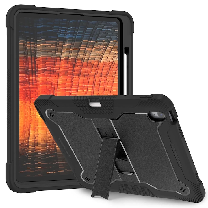 [Pachet 360°] Husa + folie din sticla pentru Samsung Galaxy Tab S10 FE Plus 13.1 inch Rugged Heavy Duty - Negru