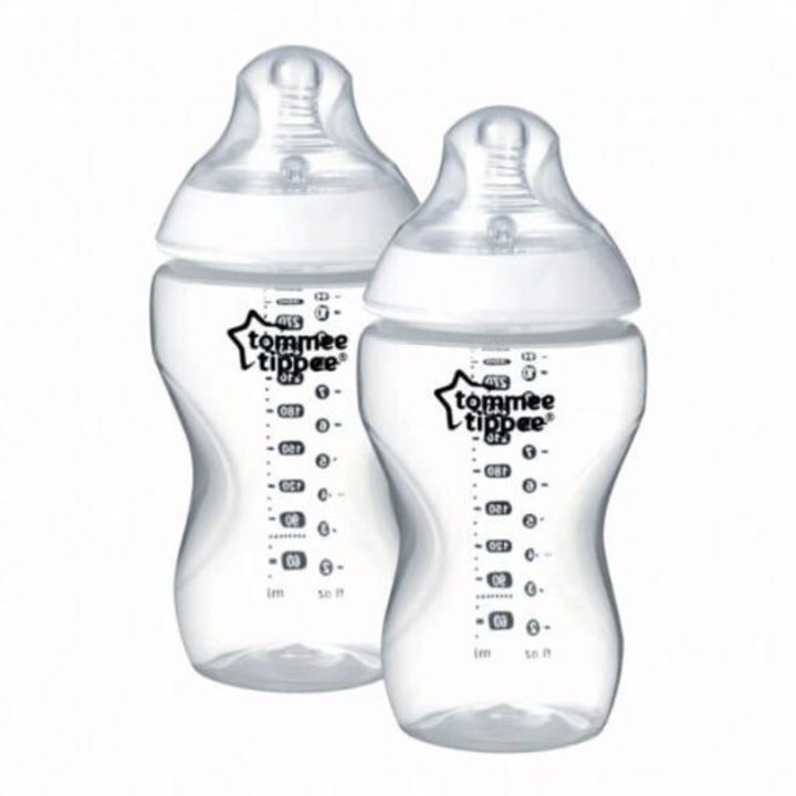 Biberon Tommee Tippee Closer to Nature Flux mediu 340ml 3m+ 2buc