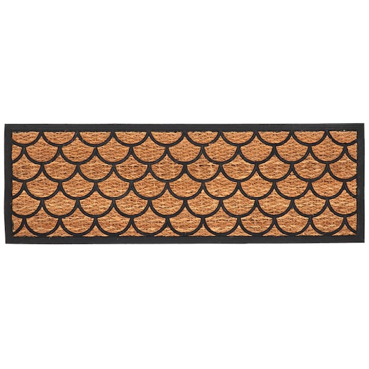 Входни изтривалки от кокосови влакна, дизайн Esschert, 120x40x1.3 см, кафяви, черни, кокосови влакна, правоъгълни, за външна употреба, с печат