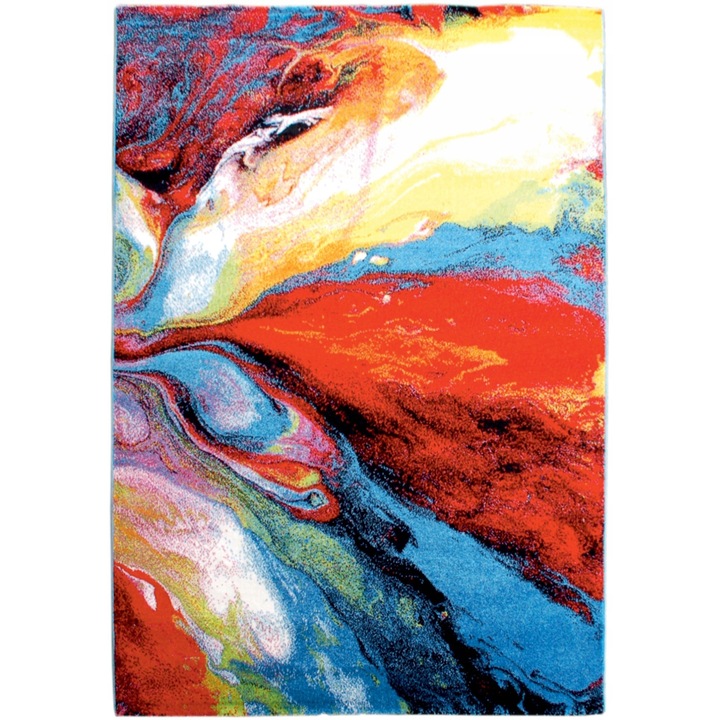 Covor, Seta Hali, FOLKLORE J388A_FMR21, 80x150 cm, Multicolor, Destinat Pentru Living, Dormitor, Hol, Bucatarie, Material Polipropilen, Design Abstract, Calitate Inalta, Rezistent La Pete, Usor De Intretinut, 1.2 kg