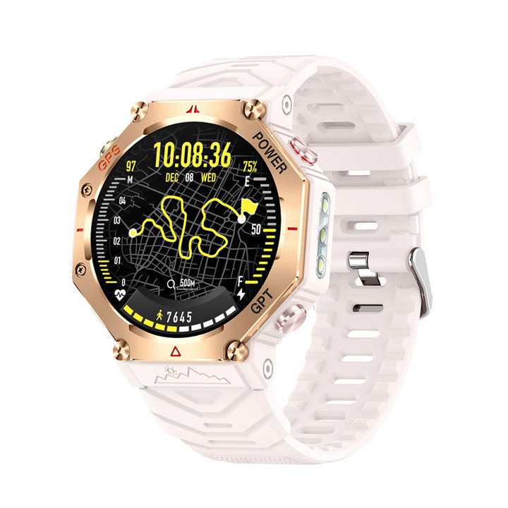Ceas Smartwatch XK Fitness M4 Pro cu Display 1.32 inch IPS, Calorii, Puls, Silicon, Rosu