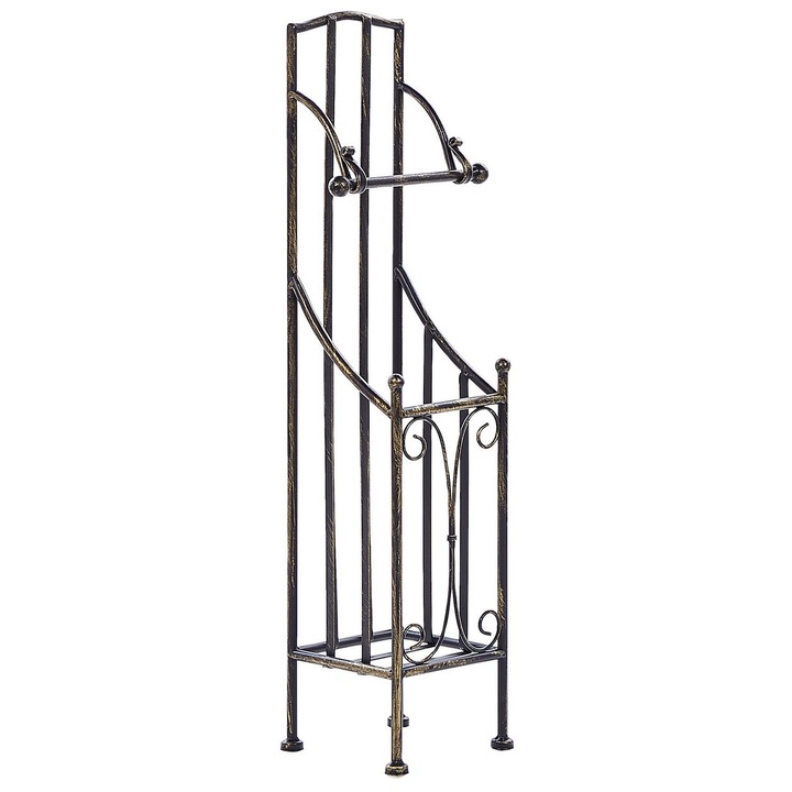 Suport pentru hartie igienica, Brisa, Metal, Negru, Beliani