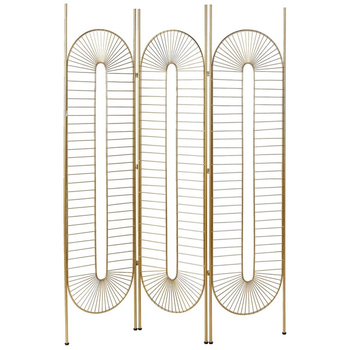 Paravan de camera cu 3 panouri Noale Auriu 135 cm 170 cm