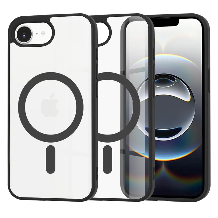 Husă telefon Techsuit MagSafe Pro, policarbonat, negru, pentru iPhone 16e/17e