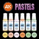 Комплект бои 3Gen Acrylics Pastels Colors, AK Interactive, 6x17 мл