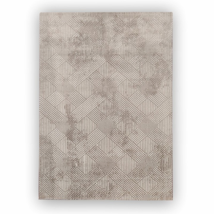 Covor, Seta Hali, ANETT E800AC_2B713, 80x150 cm, Bej Crem/Gri Deschis, Destinat Pentru Camera De Zi, Dormitor, Hol, Bucatarie, Material Polipropilen, Design Clasic, Calitate Superioara, Rezistenta La Pete, Usor De Intretinut, 1.5 kg