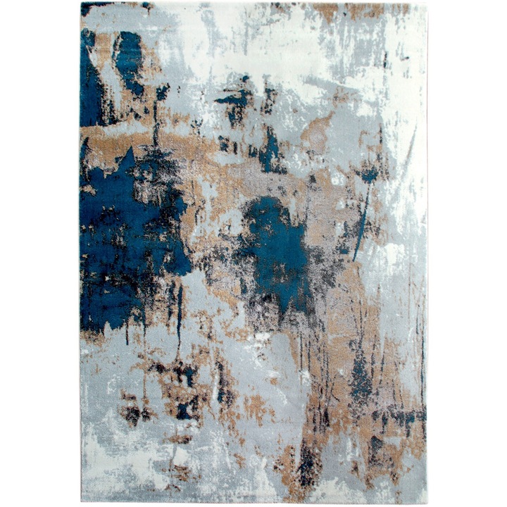 Covor, Seta Hali, REFLECTION 14087 L01, 120x170 cm, Multicolor/Albastru Inchis/Albastru Antic, Destinat Pentru Living, Dormitor, Hol, Bucatarie, Material Polipropilena, Design Abstract, Calitate Superioara, Rezistenta La Pete, Usor De Intretinut, 1.5 kg