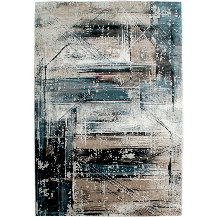 Covor, Seta Hali, RUSTIC 12797 U01, 120x170 cm, Bej Multicolor, Destinat Pentru Living, Dormitor, Hol, Bucatarie, Material Polipropilena, Design Abstract, Calitate Superioara, Rezistent La Pete, Usor De Intretinut, 1.2 kg