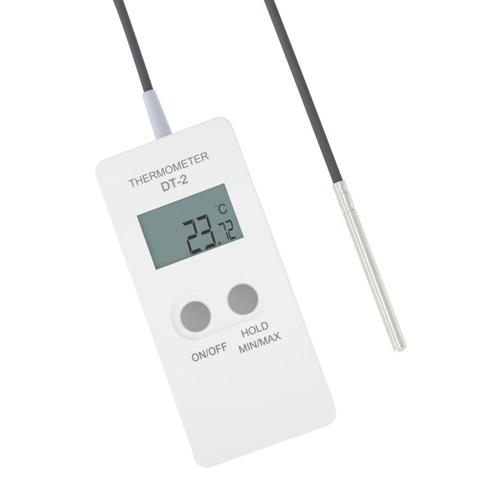 Termometru electronic, Termoprodukt, DT-2, interval -100C la 270C, LCD, senzor inox 1m, 45x100x19mm