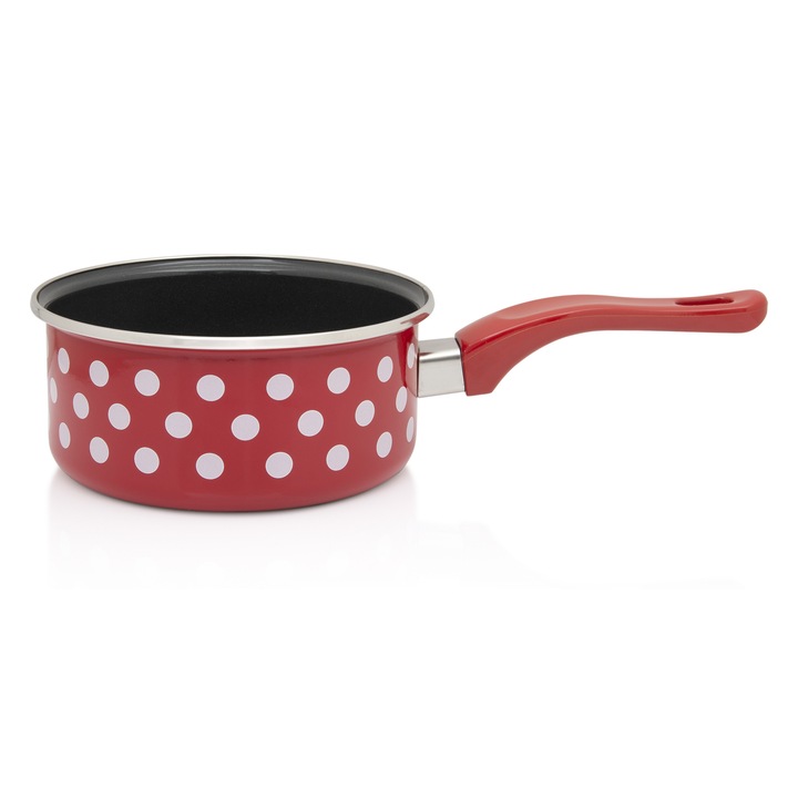 Cratita cu maner lung 1.5l Tufne Metalac email/16cm/1.5l