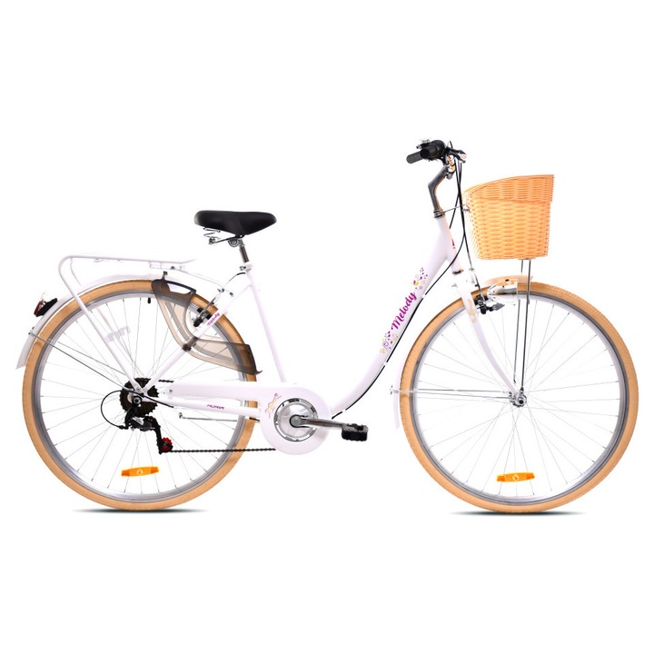 Adria Melody női városi 7 sebességes 28 kerékpár Fehér-Fekete