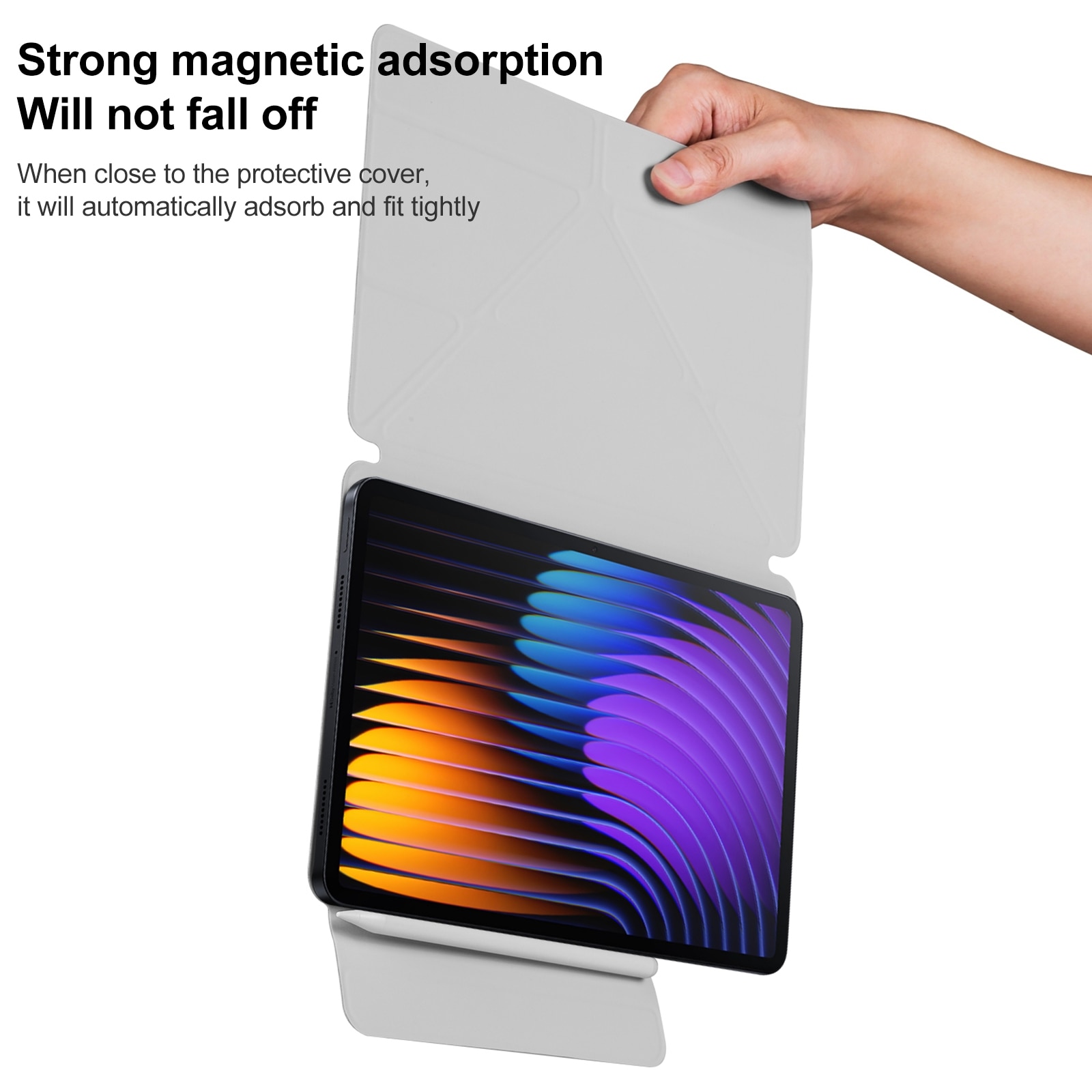 Husa tableta pentru Xiaomi Pad 7 / 7 Pro, piele + TPU, cu fixare magnetica, gri