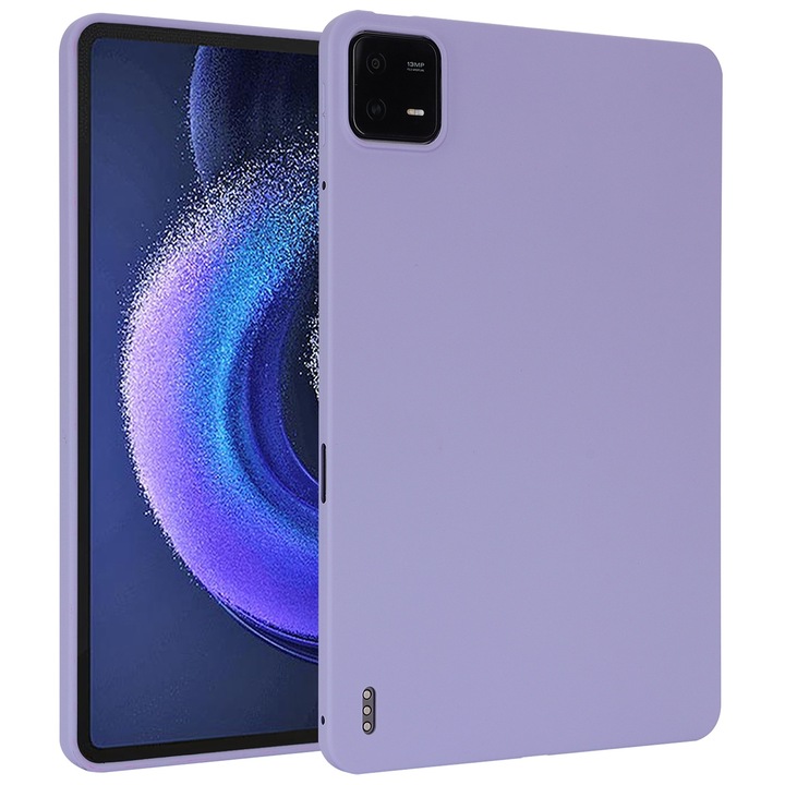 Husa tableta pentru Xiaomi Pad 6/6 Pro, TPU prietenos cu pielea, cu design de pulverizare de ulei, mov