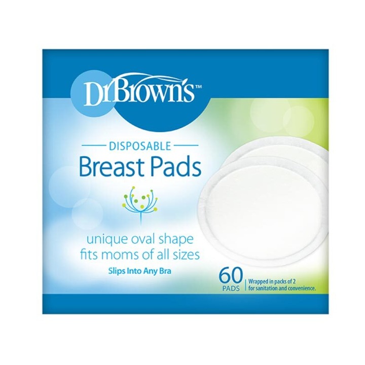 Set 60 protectii pentru sani Dr. Brown's, ergonomice, biodegradabile, albe