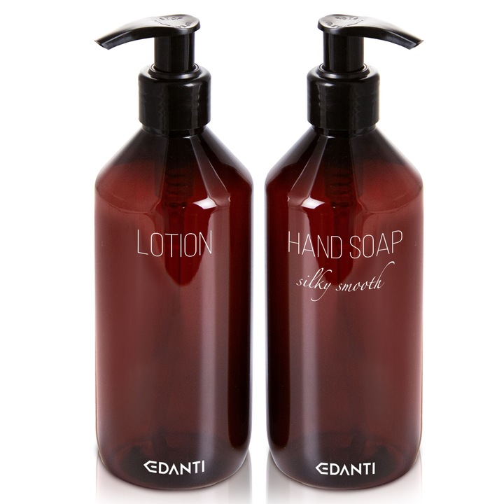 Pompa Sticla Dispenser, Edanti, 300 Ml, Pentru Sapun, Pentru Lotiune De Corp, Plastic, Maro