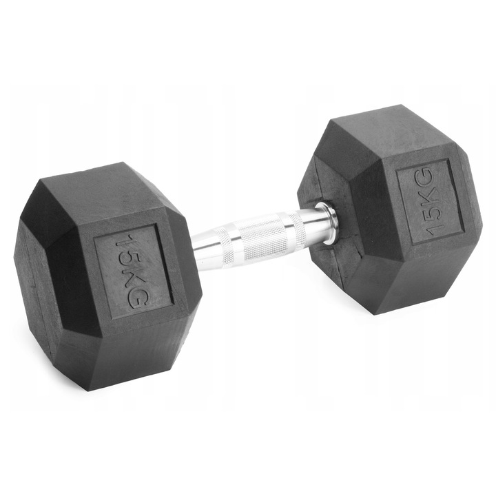 Set haltere HEX 15kg, SPORT BLAST, 15,5cm diametru, 34cm lungime