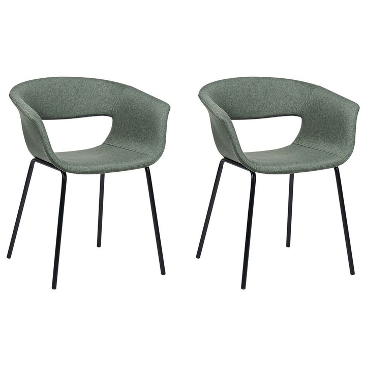 Set de 2 scaune dining Elma Verde inchis
