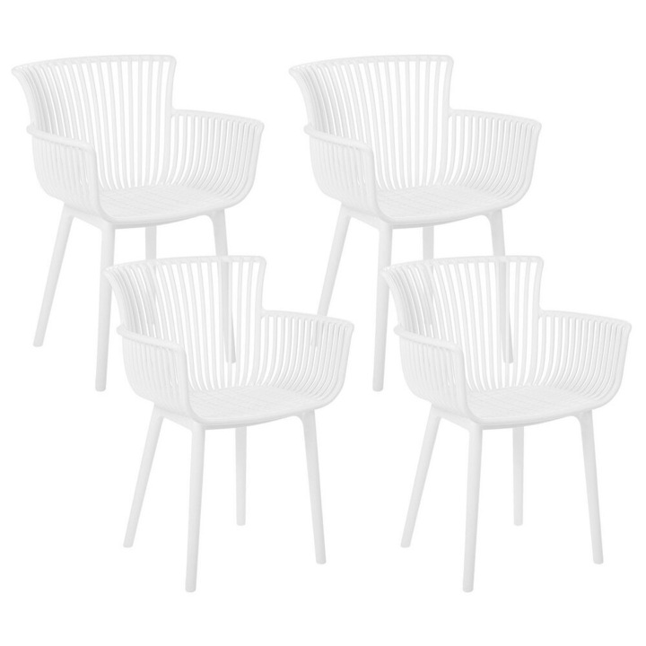 Set de 4 scaune de gradina Pesaro Alb