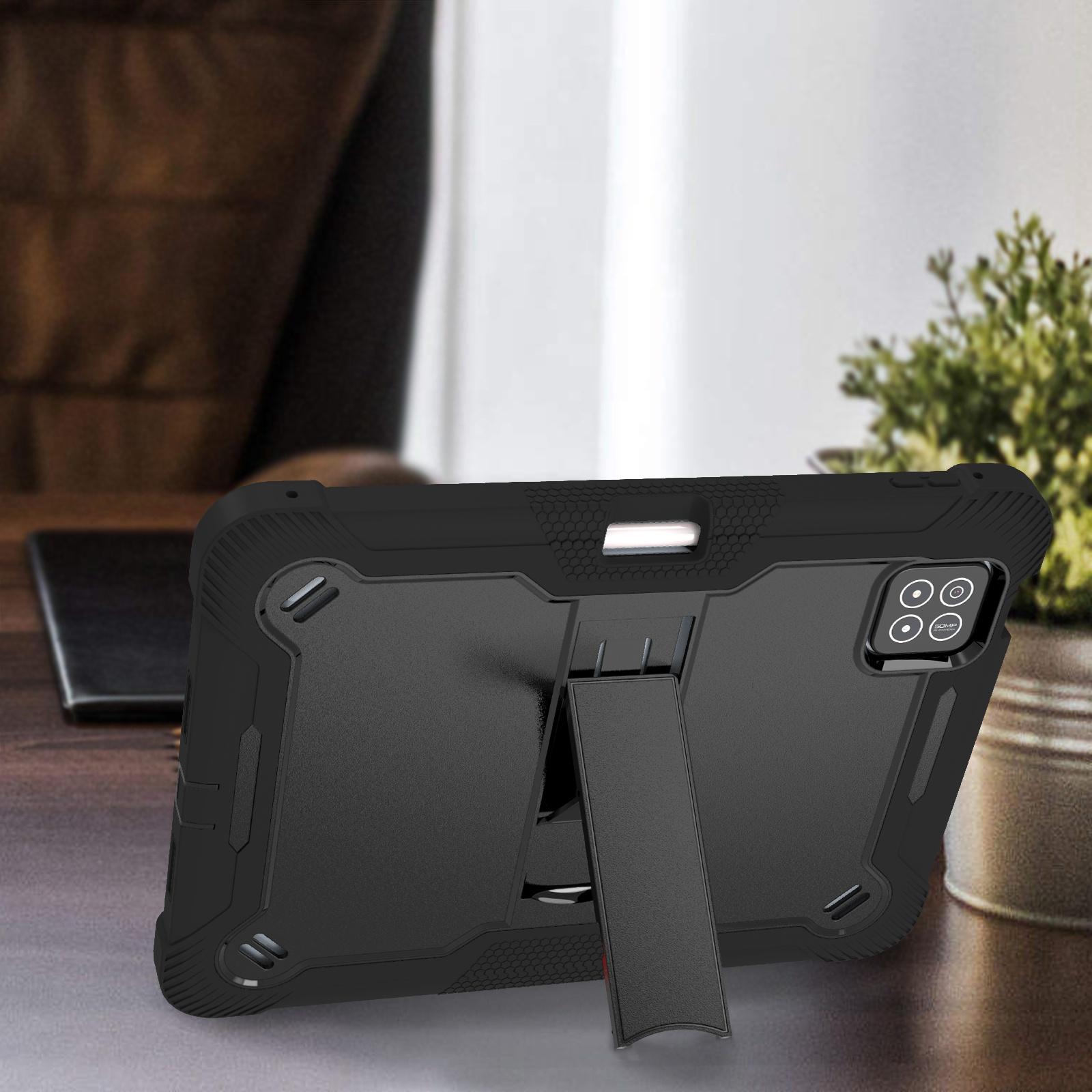 Husa tableta pentru Xiaomi Pad 7/7 Pro, silicon hibrid + PC, cu suport, rezistenta la socuri, negru