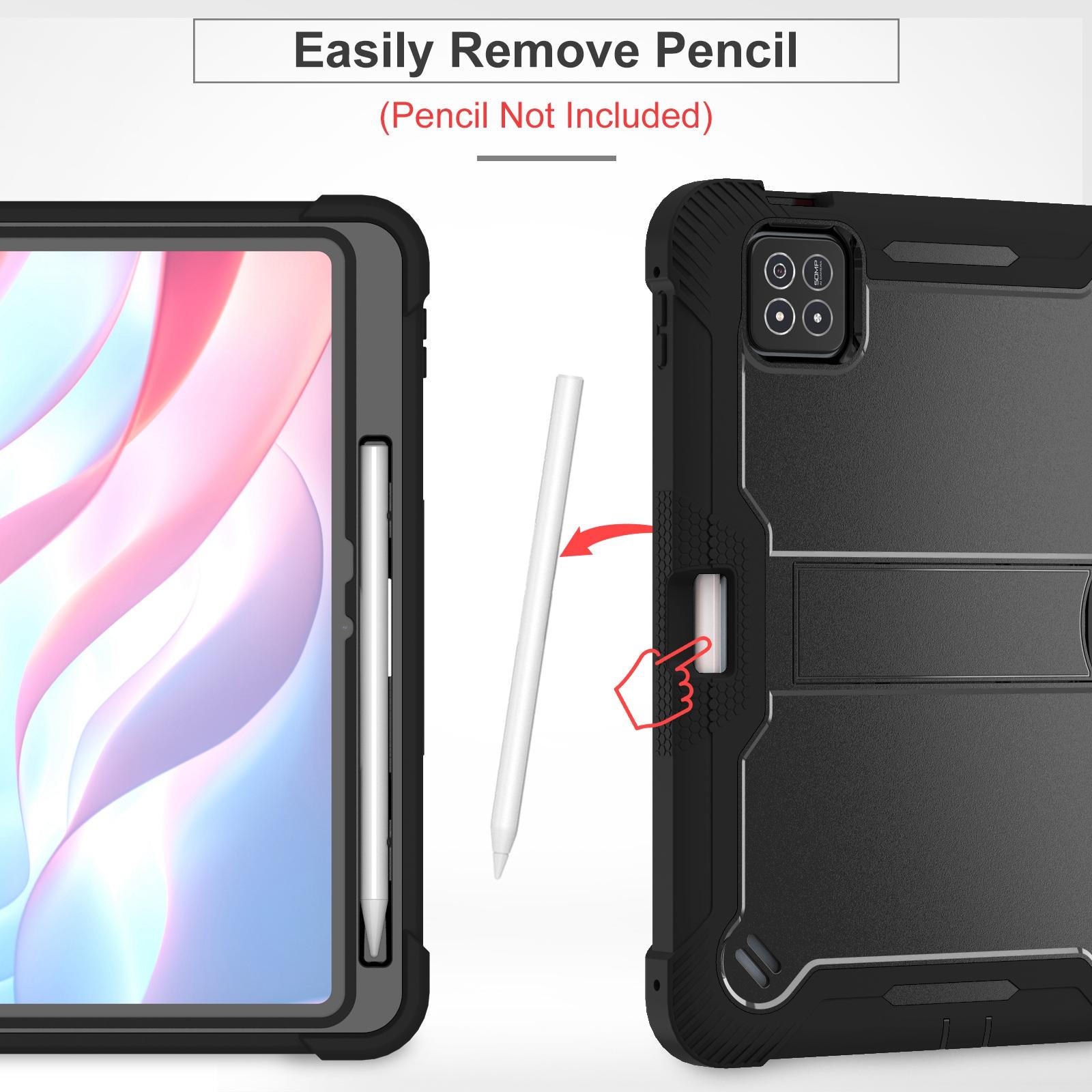 Husa tableta pentru Xiaomi Pad 7/7 Pro, silicon hibrid + PC, cu suport, rezistenta la socuri, negru