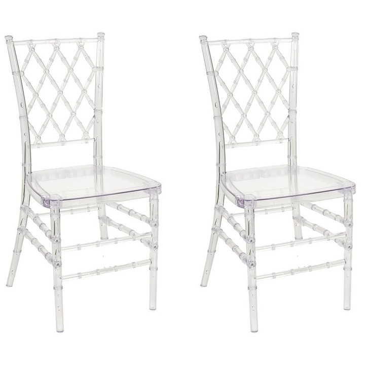 Set de 2 scaune dining Clarion Transparent