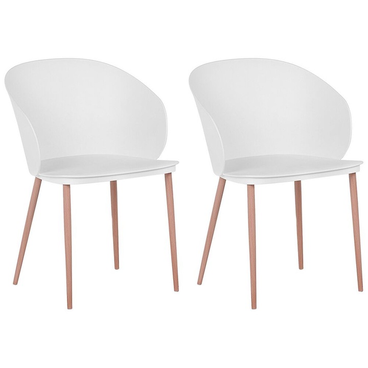 Set de 2 scaune dining Blaykee Alb