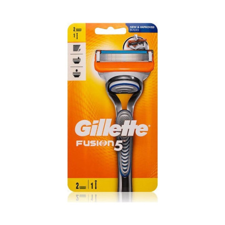 Aparat de ras Gillette Fusion 5 cu 2 capete de schimb, xyrisma profund, confortabil