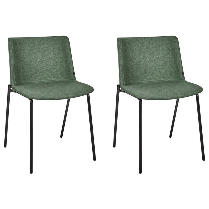 Set de 2 scaune dining Esbon Verde inchis