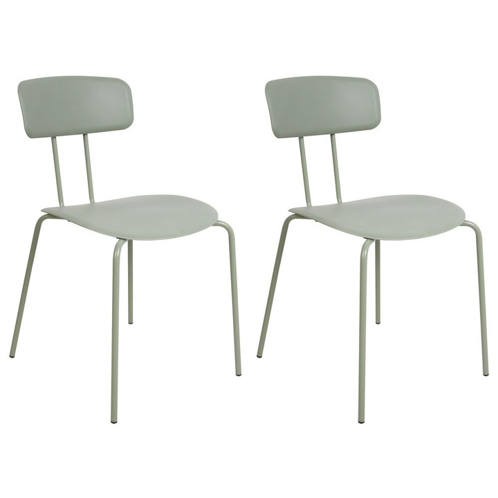 Set de 2 scaune dining Sibley Verde deschis