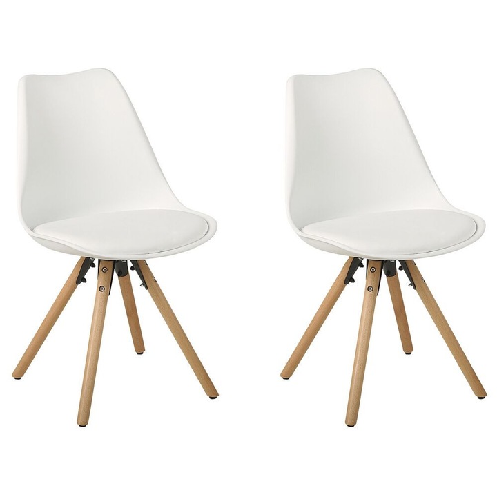 Set de 2 scaune dining Dakota Alb