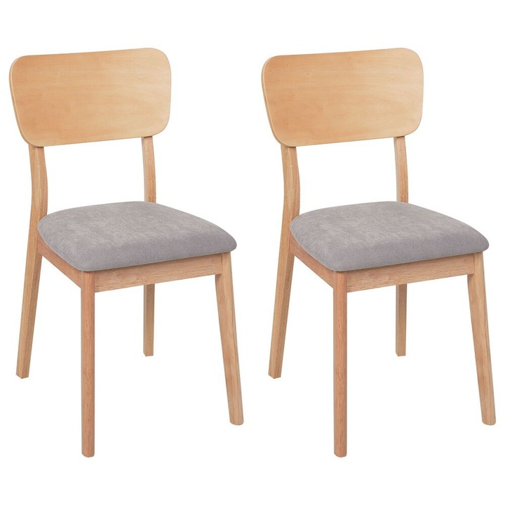 Set de 2 scaune dining Minier Lemn Maro deschis