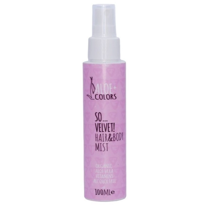 23135 ALOE+ COLORS So Velvet Hair & Body Mist Spray hidratant pentru corp si par cu parfum de pudra 100 ml