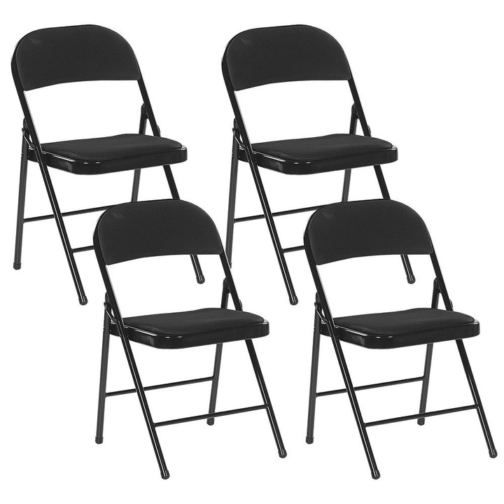 Set de 4 scaune pliabile Sparks Negru