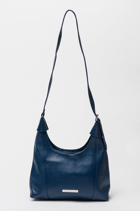 Antonia Moretti, Geanta din piele cu bareta de umar, Albastru inchis