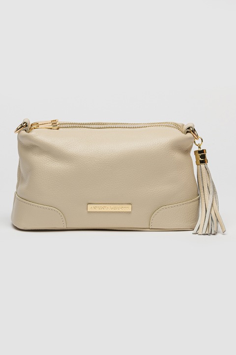 Antonia Moretti, Keresztpántos bőrtáska több rekesszel, Világosbézs