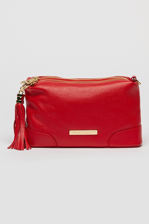 Antonia Moretti, Keresztpántos bőrtáska több rekesszel, Élénkpiros