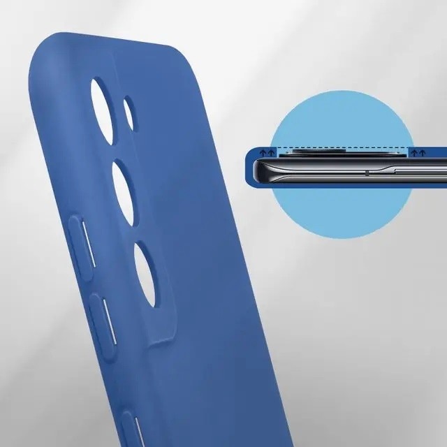 Husa protectie pentru Samsung S21 FE Liquid Silicone Albastru Inchis