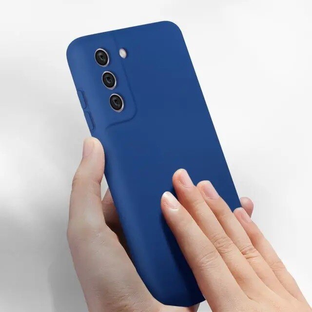 Husa protectie pentru Samsung S21 FE Liquid Silicone Albastru Inchis