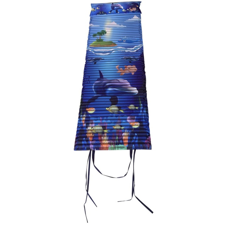 Patura de plaja cu suport pentru cap, 184x55x1,5cm, material bumbac si poliester, umplutura din spuma nedeformabila