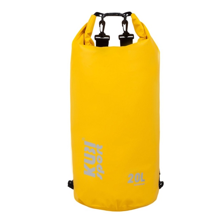 KUBI vízálló sporttáska 20L, sárga, 55x31cm