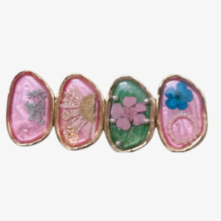 Комплект щипки за коса, тънък и елегантен дизайн, сплав, розов, за всички типове коса