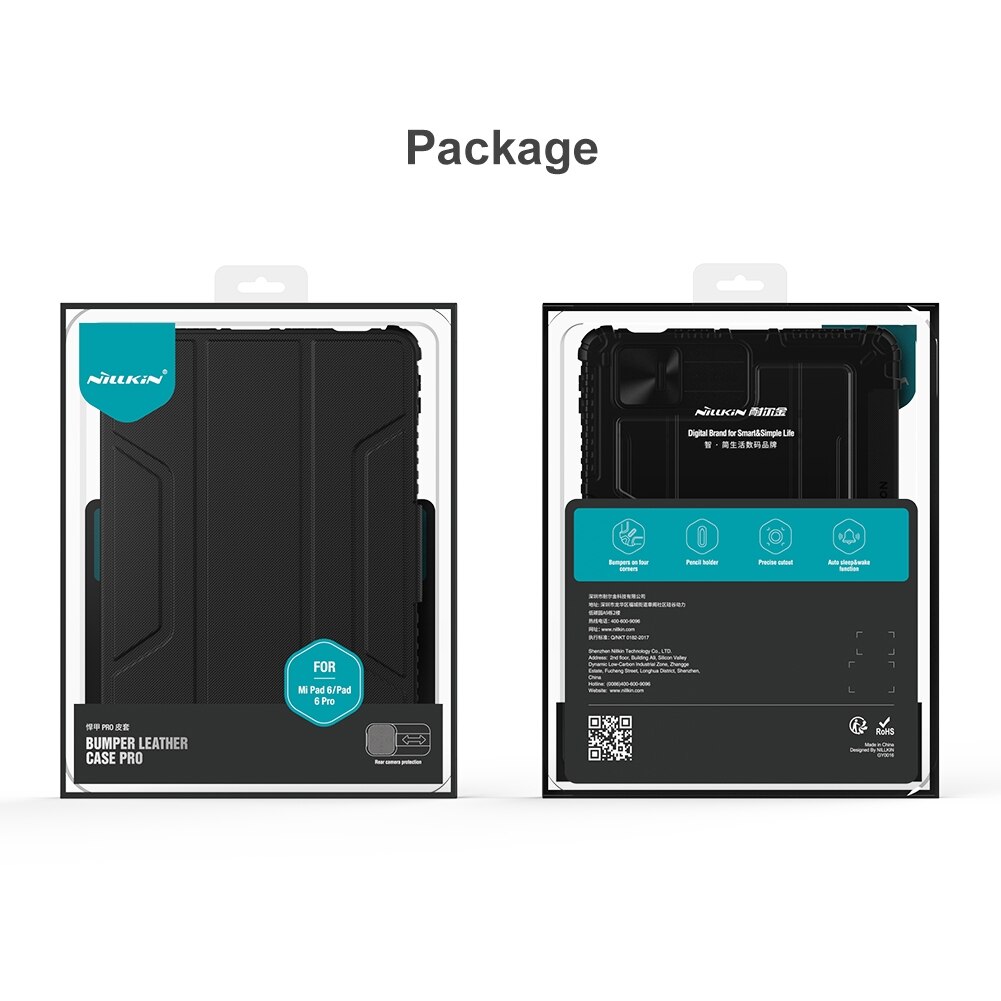Husa tableta pentru Xiaomi Pad 6/6 Pro, NILLKIN Bumper Pro Camshield, piele + TPU, negru