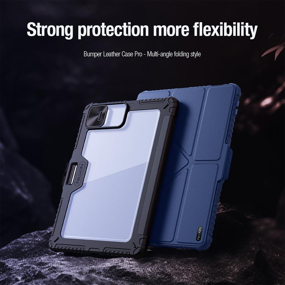 Husa tableta pentru Xiaomi Pad 7 / Pad 7 Pro, Nillkin Bumper Pro Camshield, din piele, cu suport, inchidere magnetica, negru